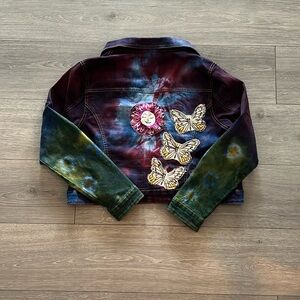New Look Tie Dye Graphic Denim Jacket
